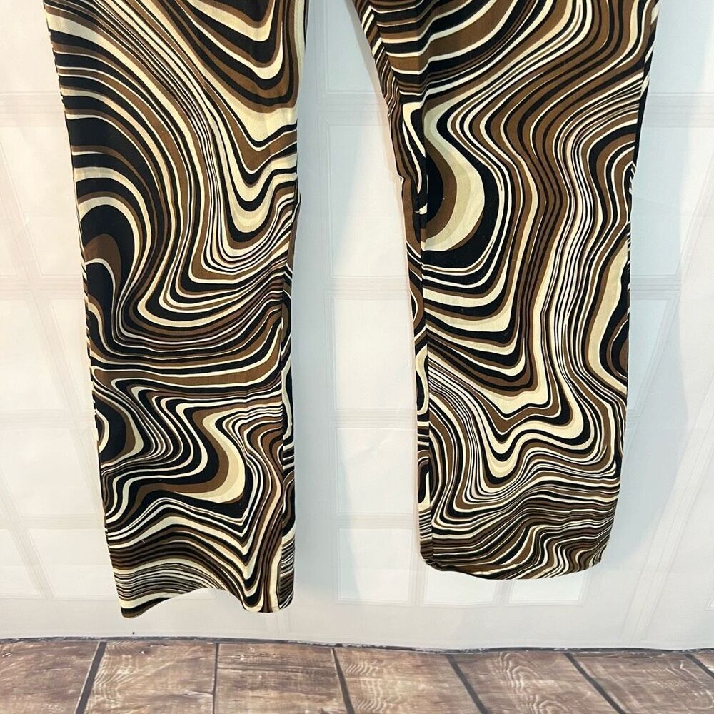 Motel Zoven Multicolor Ripple High Waist Flare Trouser In 70's Size XS - Picture 6 of 12